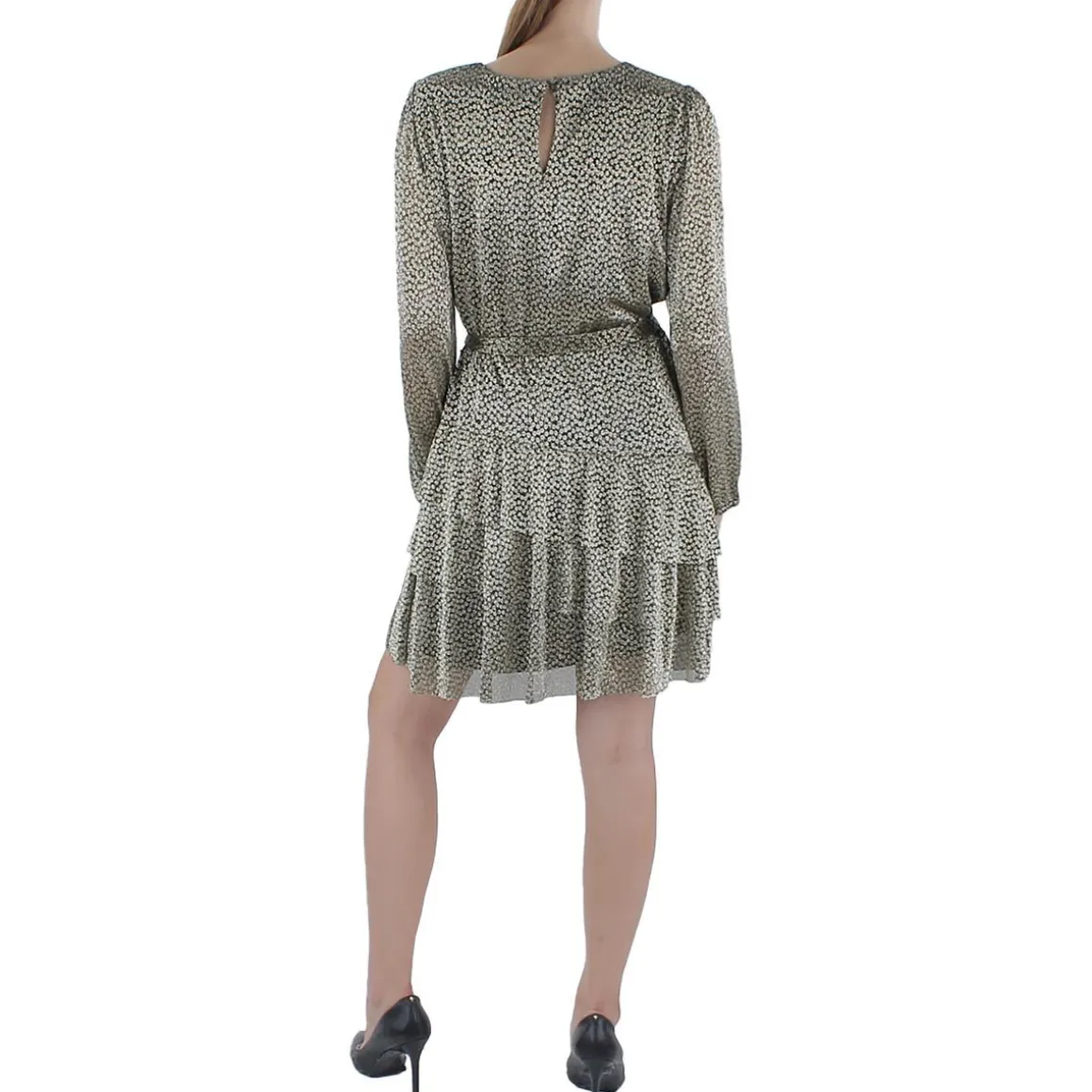Petites Above Knee Metallic Mini Dress