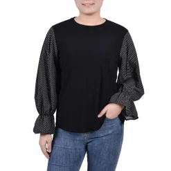 Petites Bell Sleeves Work Pullover Top