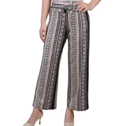 Petites Belted Cropped Pants