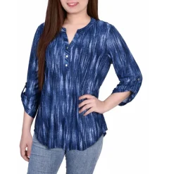 Petites Button Pullover Top