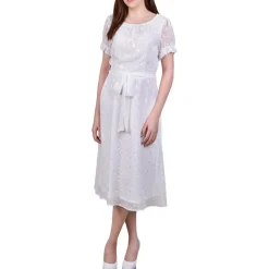 Petites Chiffon Knee-Length Midi Dress