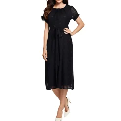 Petites Chiffon Knee-Length Midi Dress