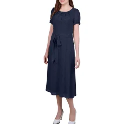 Petites Chiffon Knee-Length Midi Dress