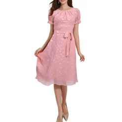 Petites Chiffon Knee-Length Midi Dress