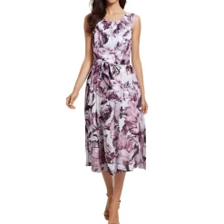 Petites Chiffon Printed Midi Dress