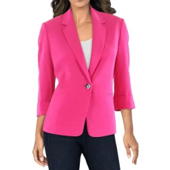 Petites Collar One-Button Blazer