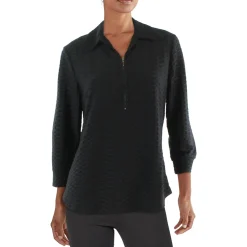 Petites Collar Waffle 1/2 Zip Top