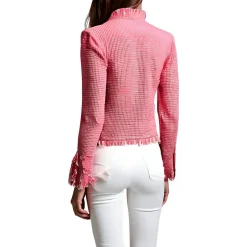 Petites Cotton Blend Fringe Open Front