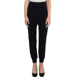 Petites Elastic Waist Front Pockets High-Waisted Pants