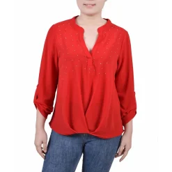 Petites Embellished Blouse