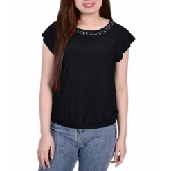 Petites Embellished Blouse