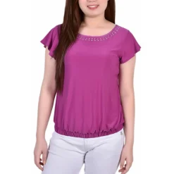 Petites Embellished Blouse