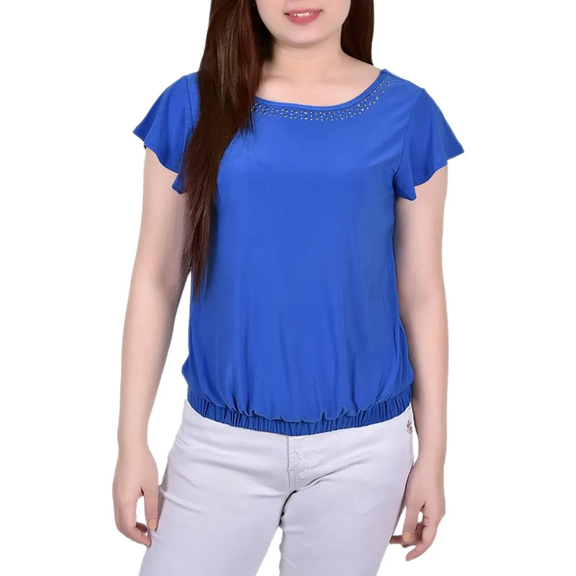 Petites Embellished Blouse