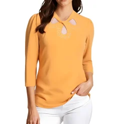 Petites Embellished Twist-Neck Blouse