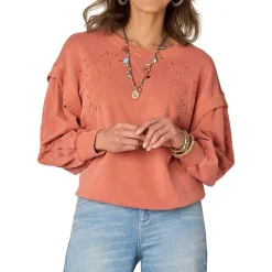 Petites Embroidered Cotton Crewneck Sweater