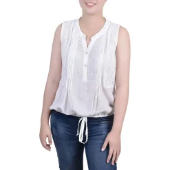 Petites Embroidered Rayon Shell