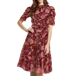 Petites Floral Print Fit & Flare Dress