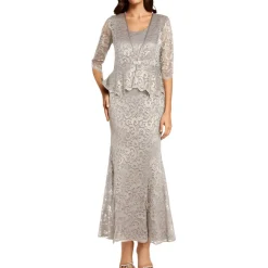 Petites Glitter Lace Two Piece Dress