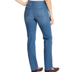 Petites High Rise Dark Wash Straight Leg Jeans