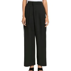 Petites High-Rise Draped Wide Leg Pants