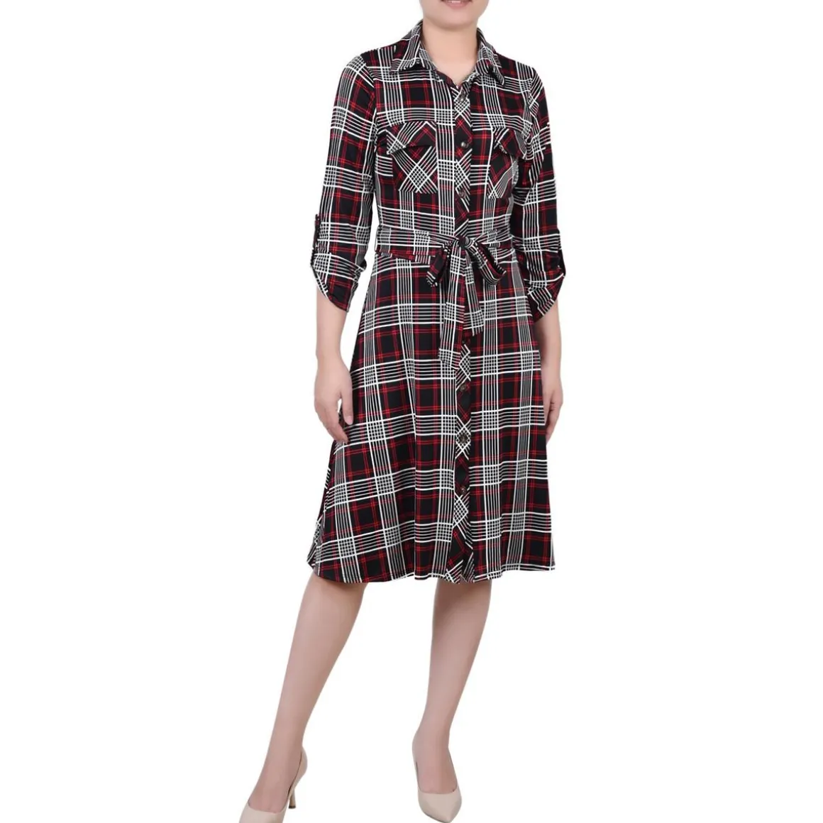 Petites Jersey Shirtdress