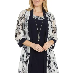 Petites Lace Floral Duster Blazer