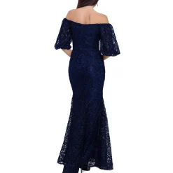Petites Lace Maxi Evening Dress