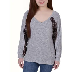 Petites Lightweight Split Hem Pullover Top