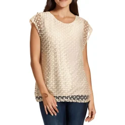 Petites Lined Lace Blouse