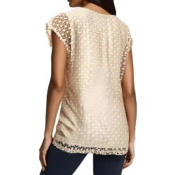 Petites Lined Lace Blouse