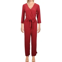 Petites Matte Jersey Belted Jumpsuit