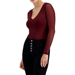 Petites Mesh Inset Pullover Top