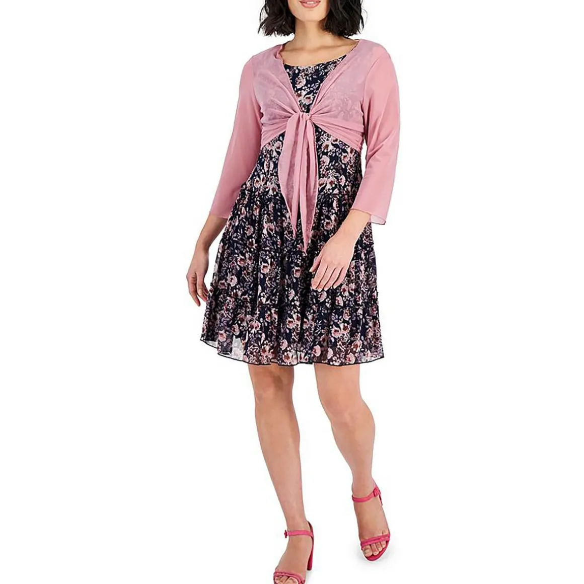 Petites Mesh Tie Front Bolero