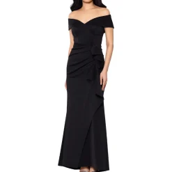Petites Off-The-Shoulder Long Evening Dress