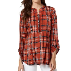 Petites Plaid Blouse