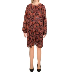 Petites Pleated Mini Shift Dress