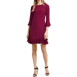 Petites Pleated Ruffled Party Dress