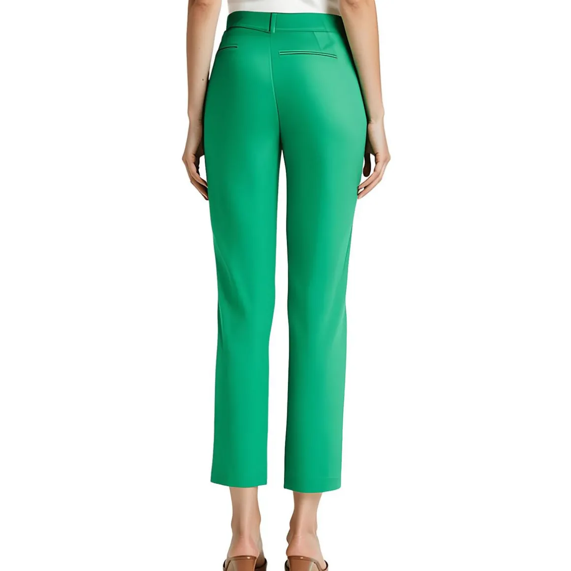 Petites Pocket Cotton Straight Leg Pants