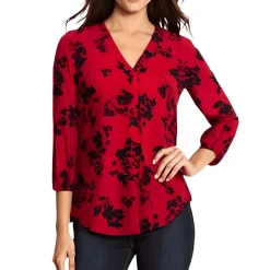 Petites Printed Chiffon Blouse