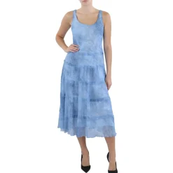 Petites Printed Chiffon Midi Dress