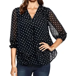 Petites Printed Chiffon Tunic Top