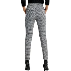 Petites Printed Houndstooth Straight Leg Pants