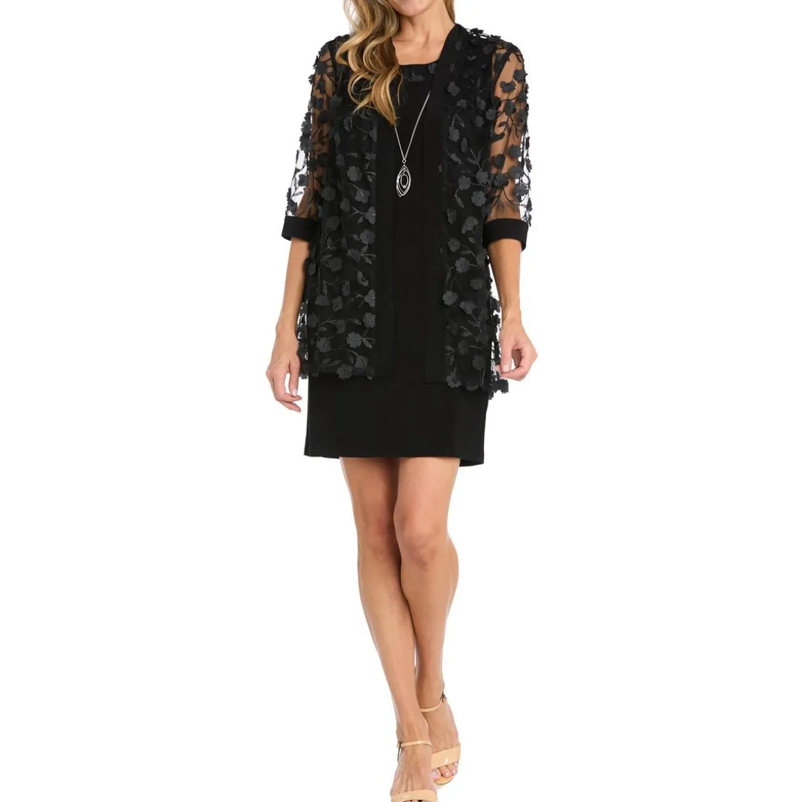 Petites Rosette Two Piece Dress