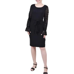 Petites Sheer Mini Sheath Dress