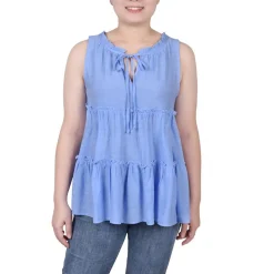 Petites Sleeveless Tiered Blouse