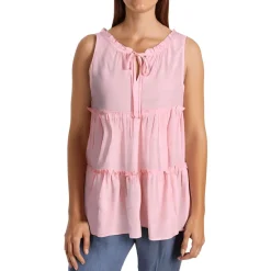 Petites Sleeveless Tiered Blouse