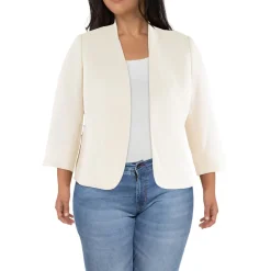 Petites Textured Open-Front Blazer
