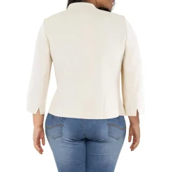 Petites Textured Open-Front Blazer