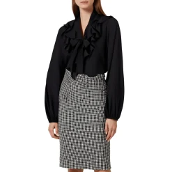 Petites Tie-Neck Long Sleeve Blouse