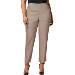Petites Twill Comfort Waist Straight Leg Pants
